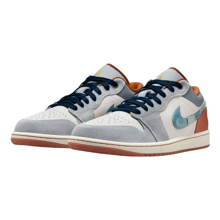 Air Jordan 1 Low SE Phantom Repaired Denim Swoosh